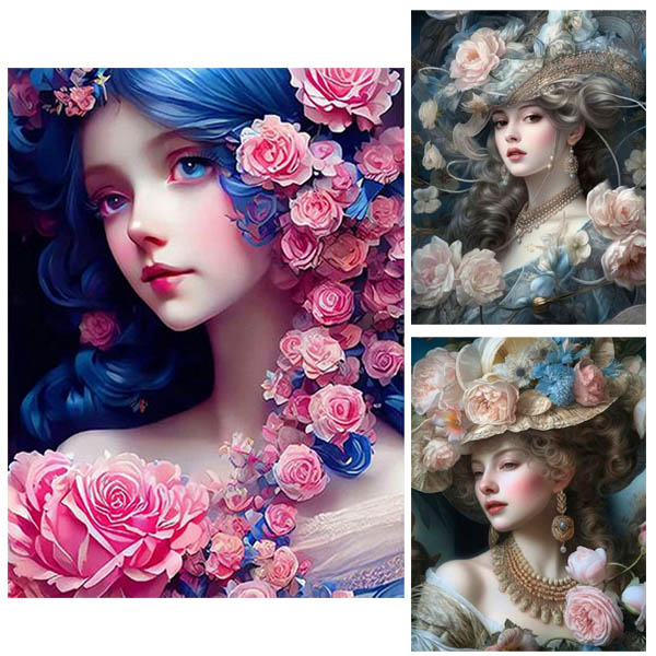 楽天市場】中級 フル ダイヤモンドアート キット ビーズ刺繍 薔薇