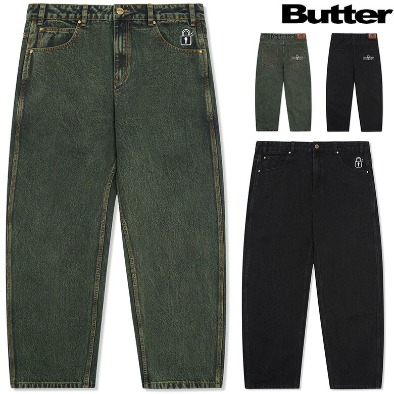 楽天市場】バターグッズ パンツ BUTTER GOODS LOCK BAGGY DENIM JEANS