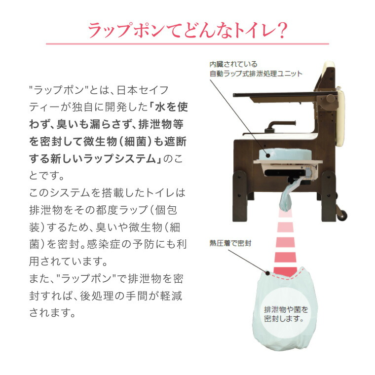 楽天市場】ポータブルトイレ 介護用 ラップポン・ブリオ S 暖房便座