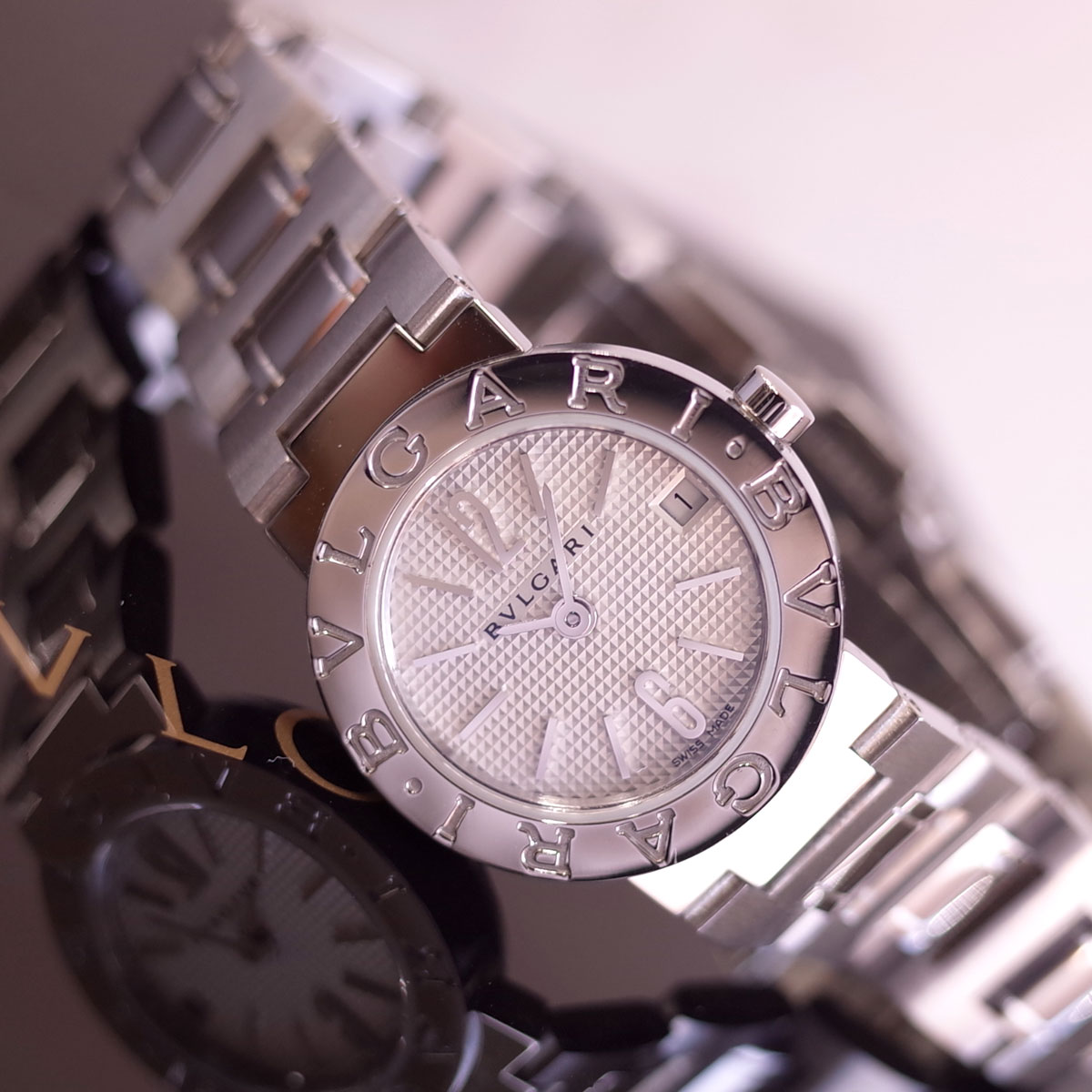 楽天市場】箱/保 ブルガリブルガリ BB23SS 白文字盤 ギョーシェ文字盤