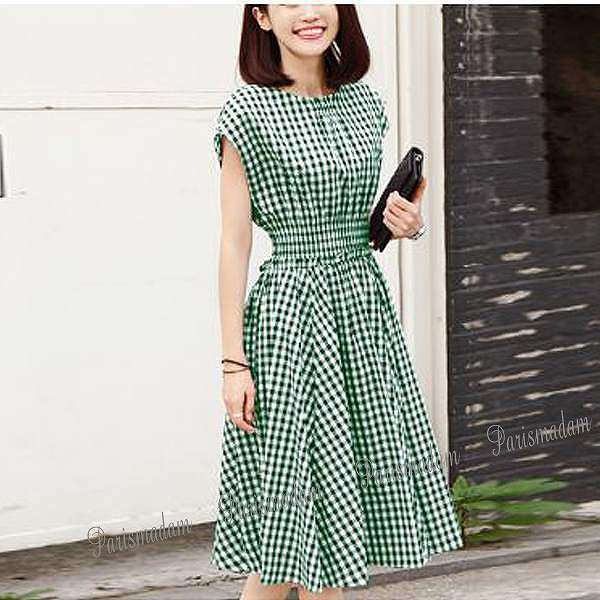 楽天市場】＜在庫セール＞フレアワンピース/千鳥格子/ギンガムチェック