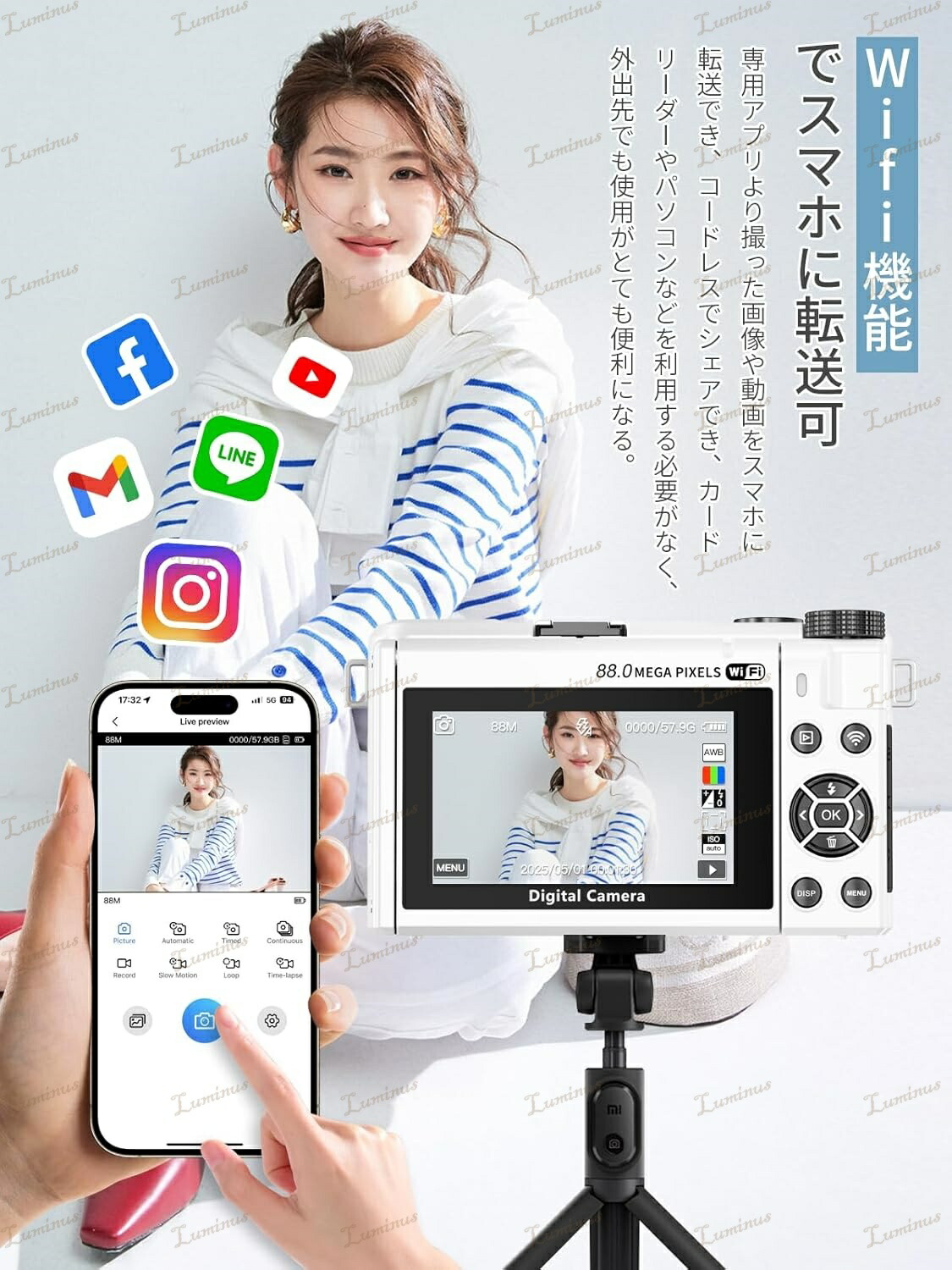 楽天市場】【SNSで話題！】デジカメ デジタルカメラ 8k 8800画素 18倍