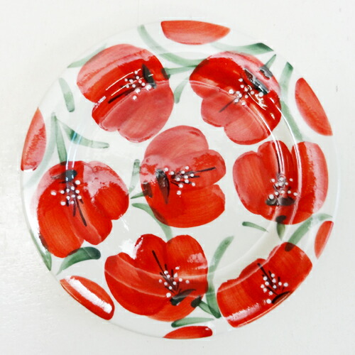 楽天市場】□スペイン陶器□ハエン 絵皿 Φ25cmレッドフラワー138APH