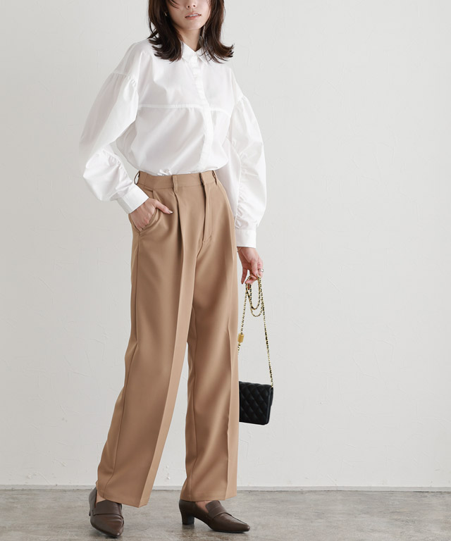 楽天市場】袖シャーリングシャツ ☆ シャツ ブラウス シャーリング 襟