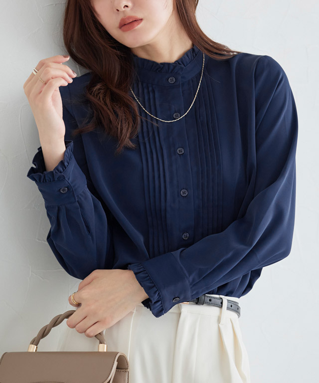 楽天市場】フリルネックピンタックブラウス ☆ ブラウス ピンタック