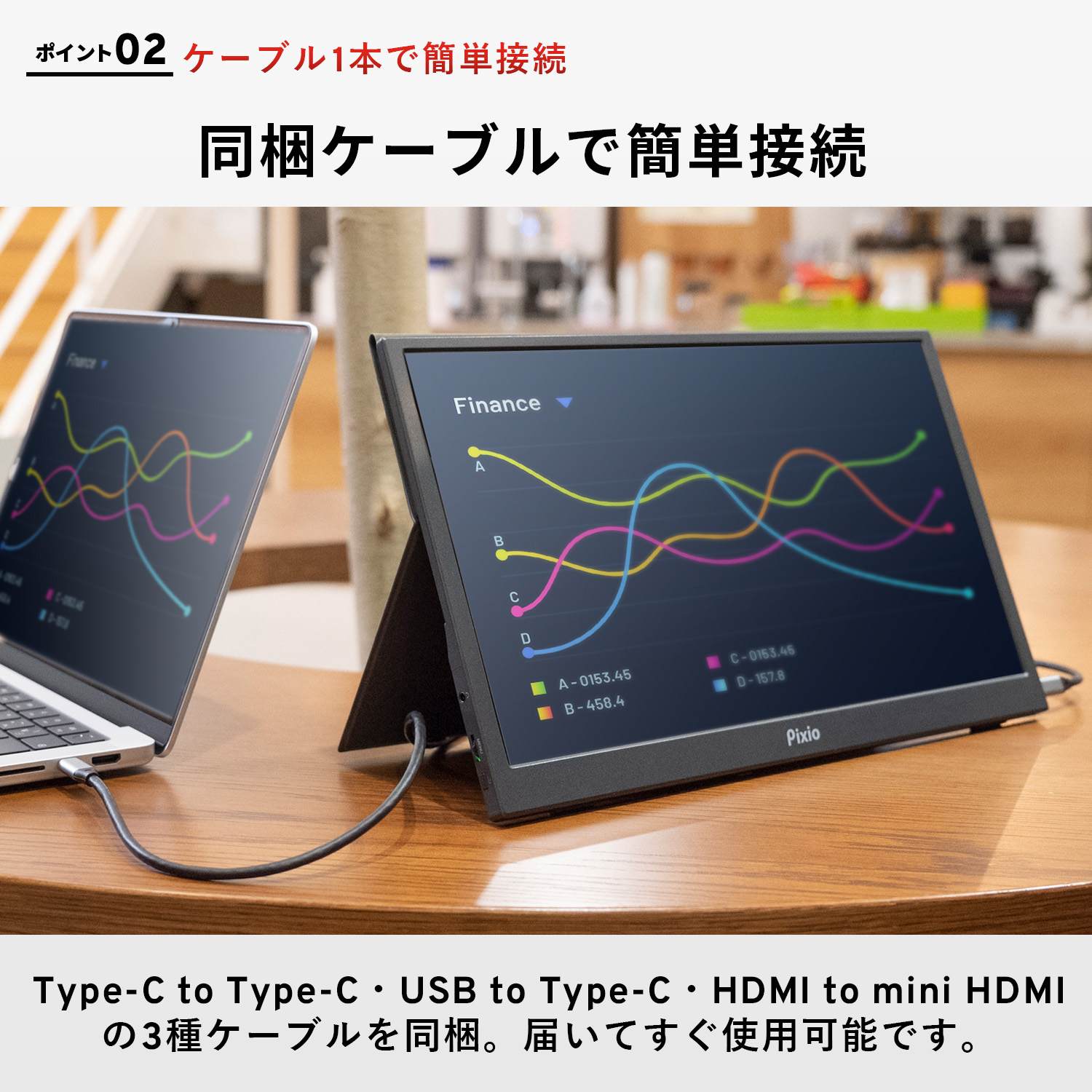 楽天市場】Pixio ポータブルモニター PX160 Wave モバイルモニター