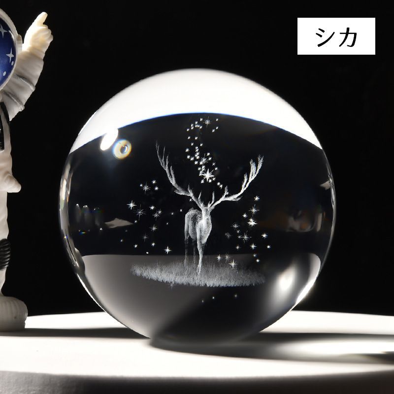 楽天市場】送料無料 クリスタルガラスボール 3Dレーザー 刻印 球体
