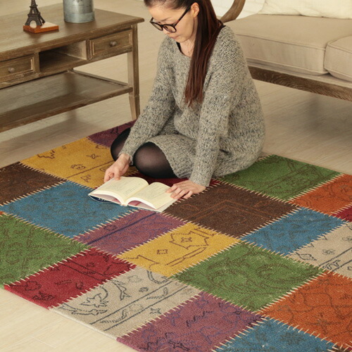 楽天市場】ラグ マット 北欧 送料無料アンベリール パッチワーク ラグ