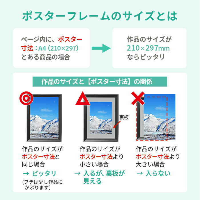 楽天市場】ポスターフレーム B2 サイズ 515×728mm オストレッチ