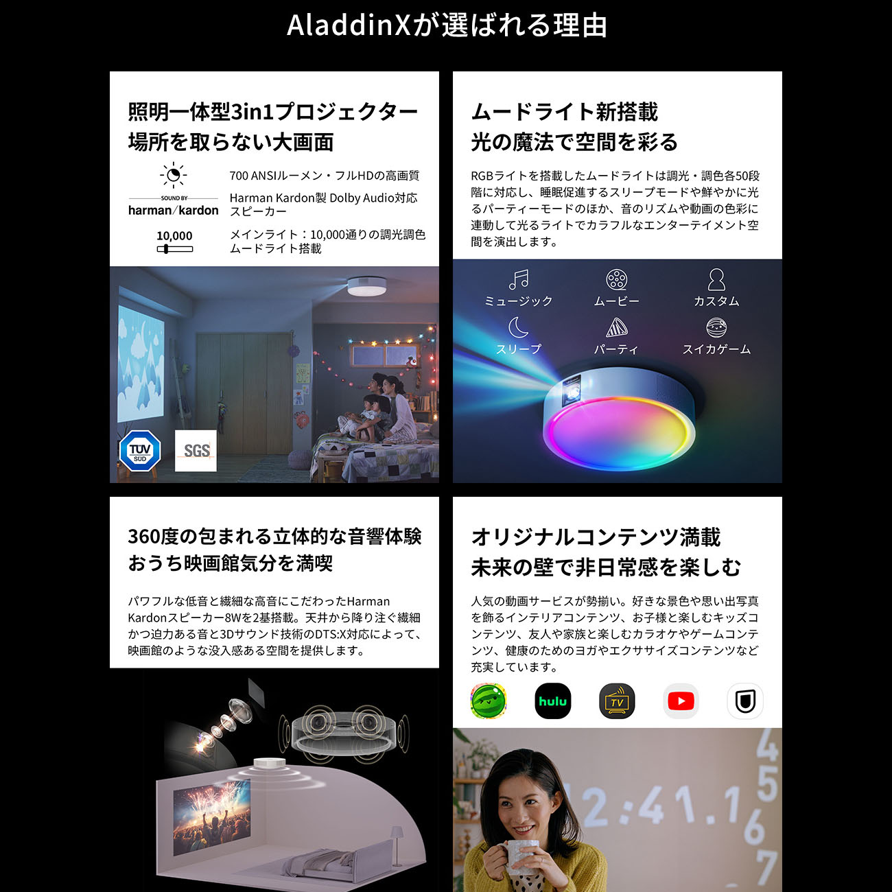 楽天市場】Aladdin X2 Light 6畳でも100インチ 短焦点 700 ANSI