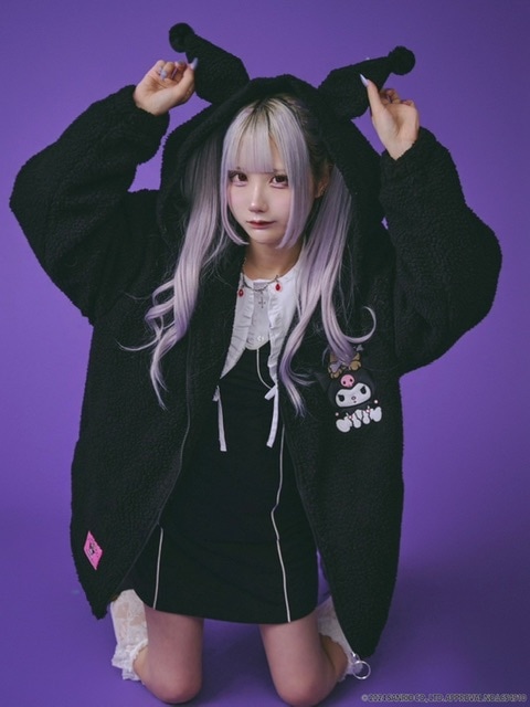 楽天市場】正規品【GALFY×KUROMI モコモコ丸ボアずきんパーカー