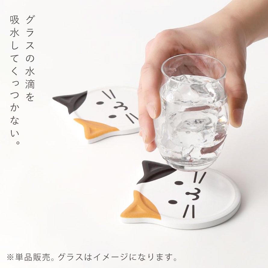 楽天市場】コースター 猫 雑貨 グッズ 可愛い 動物 吸水 みけねこ 吸水