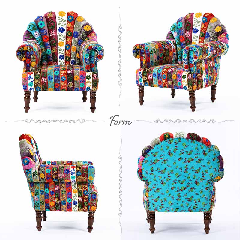 楽天市場】ソファ 1人掛け 一人掛け 肘付き チェア 椅子 パッチワーク