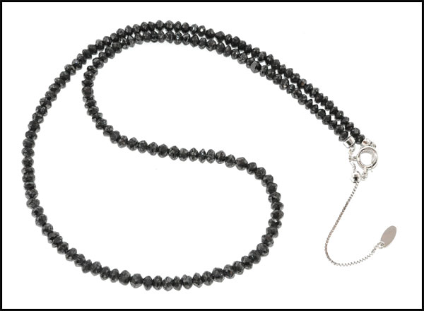 楽天市場】K18WGブラックダイヤモンドネックレス30ctアップ A