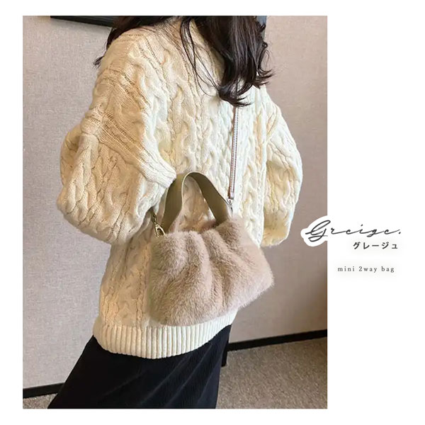 楽天市場】ファー バッグ レディース 2way ショルダーバッグ ミニ