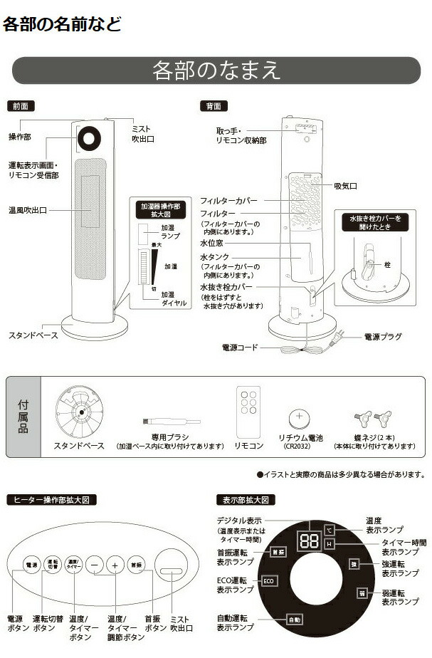 楽天市場】ユアサプライムス 加湿機能付き セラミックヒーター YSL