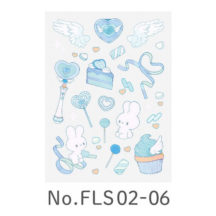 楽天市場】キングジム ファブラブ デコステッカー 06 青 2シート入り