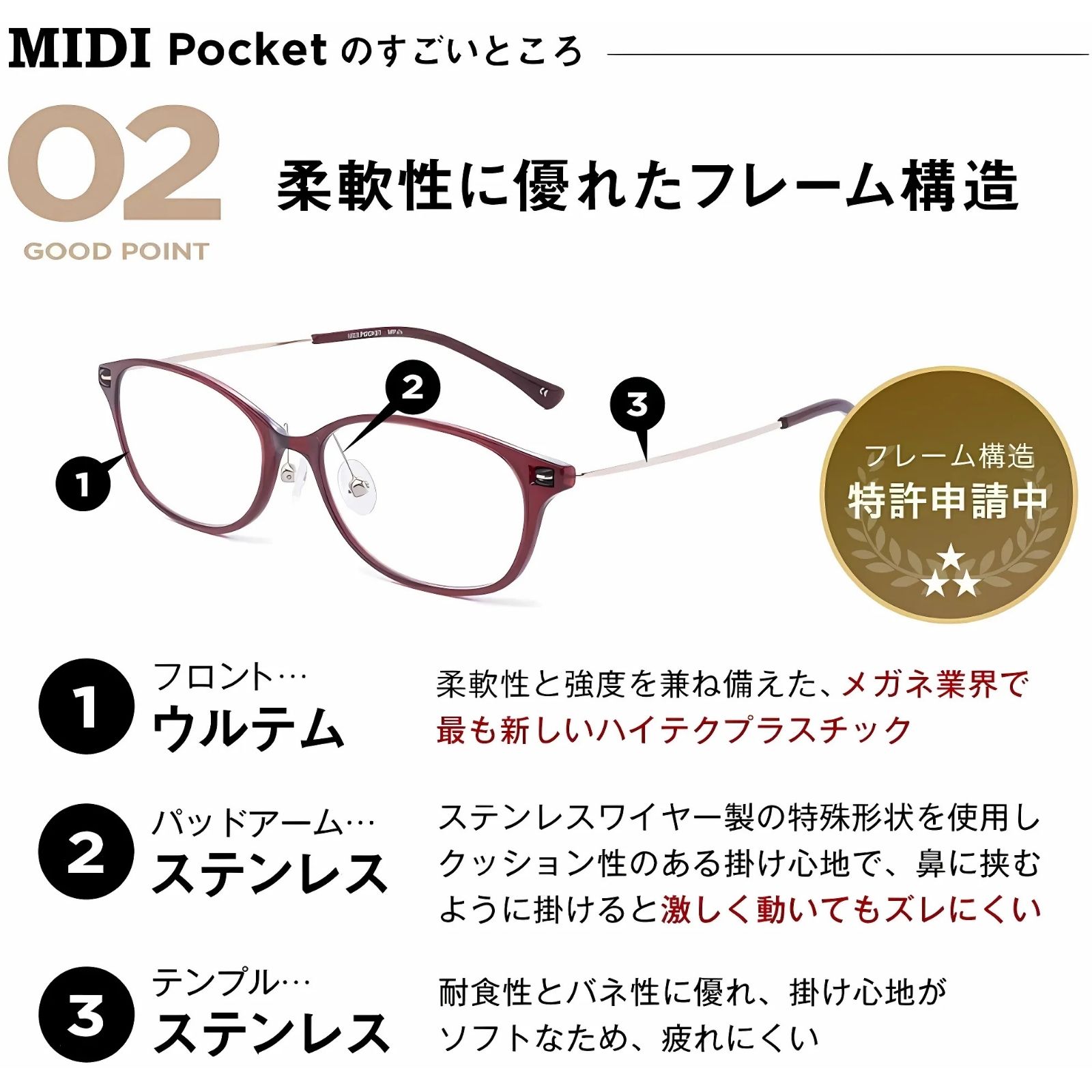 楽天市場】MIDIポケット メガネ 眼鏡 度付き メガネ レディース 度入り
