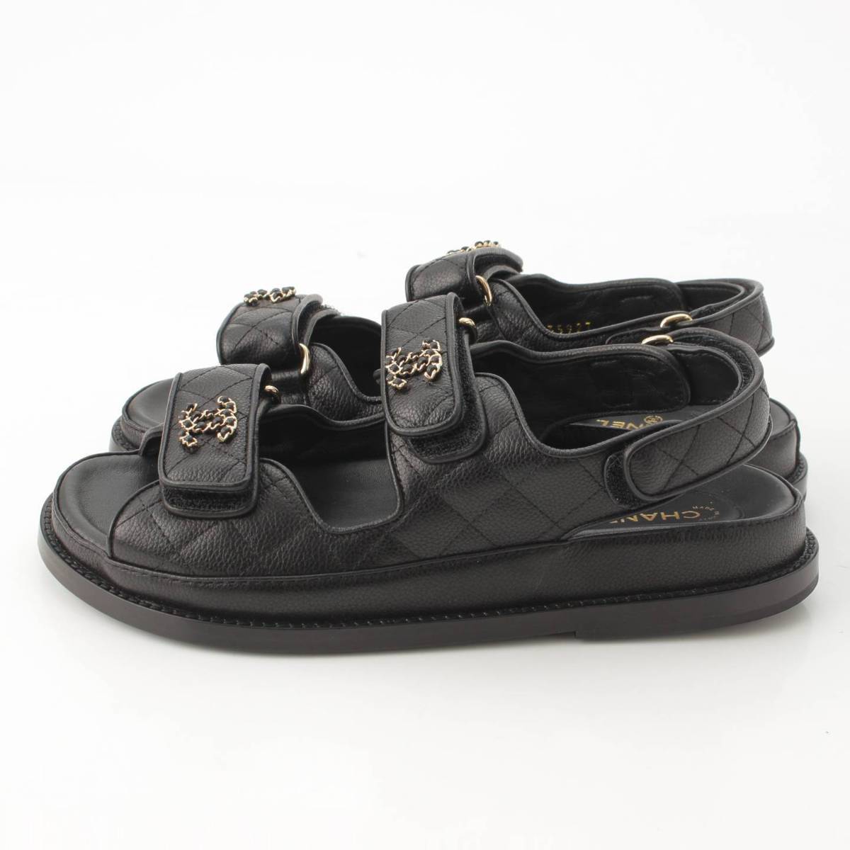 楽天市場】【シャネル】Chanel キャビアスキン フッドヘット サンダル