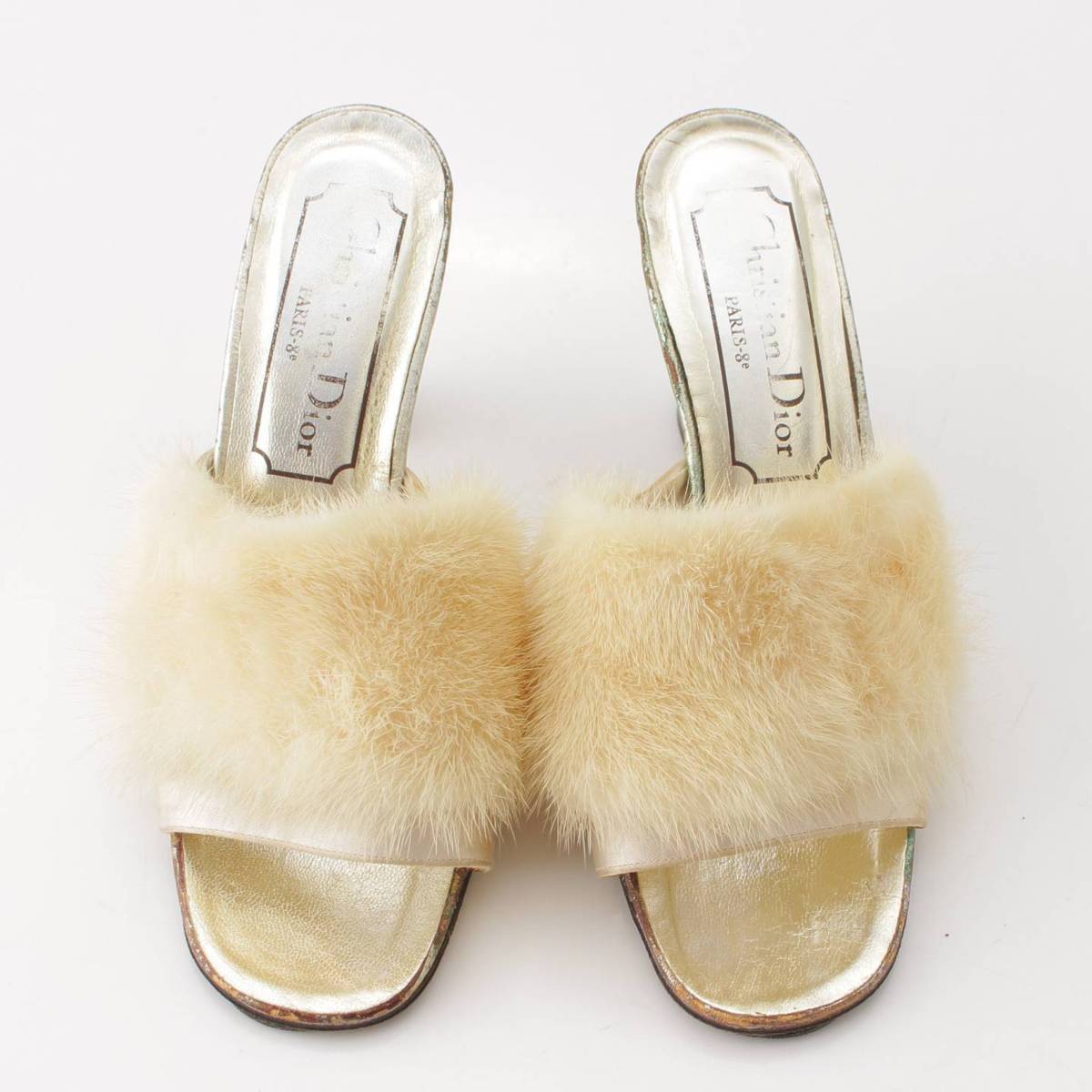 楽天市場】【ディオール】DIOR ミンクファー レザー ヒール サンダル