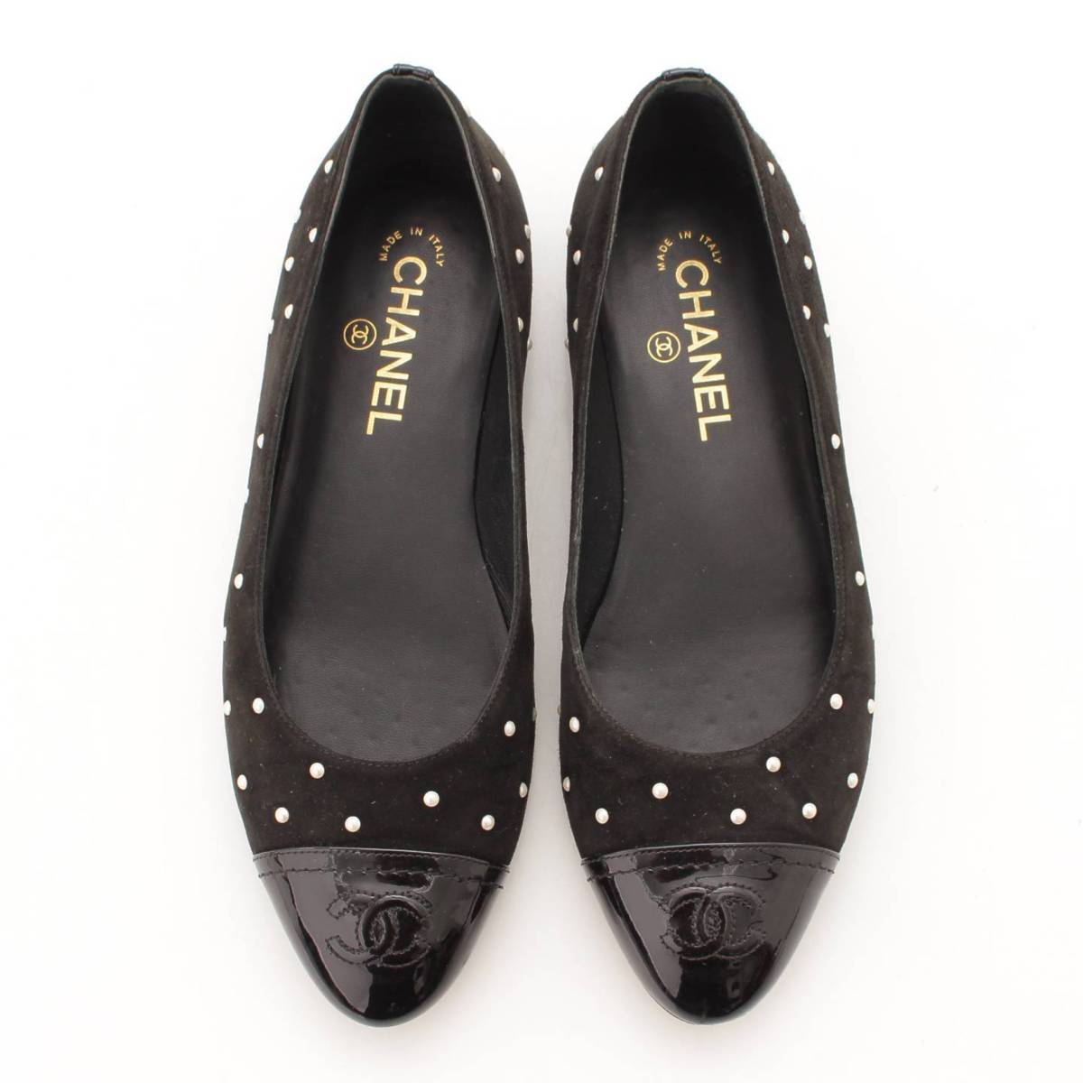 楽天市場】【シャネル】Chanel パール スウェード フラット シューズ