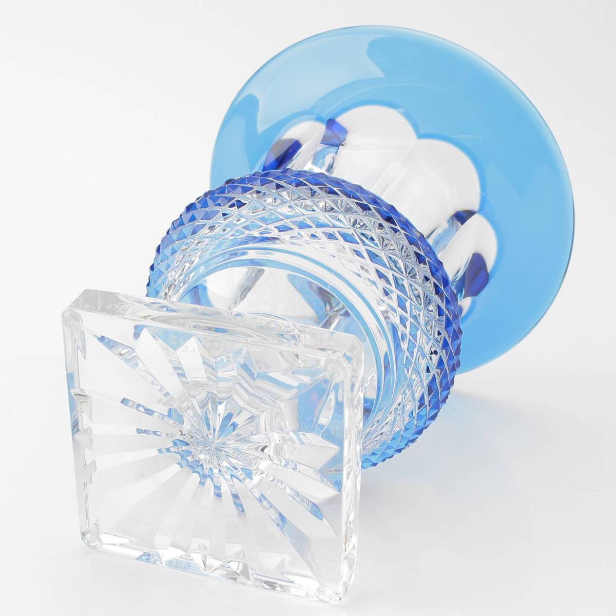SAINT LOUIS サンルイ フラワーベース 花瓶 クリスタル ブルー SAINT