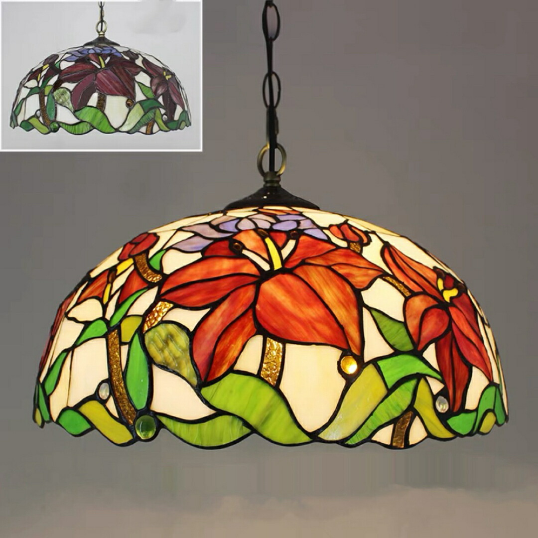 楽天市場】A039069ステンドグラス．ペンダントライト豪華天井照明