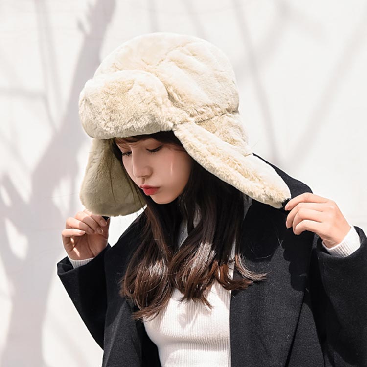 楽天市場】耳付き ファー フライトキャップ アウトドア エコファー帽子