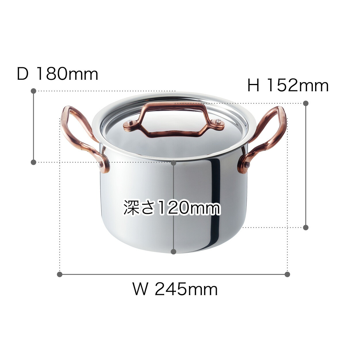 楽天市場】ビタクラフト ディア 両手鍋 16cm ih 対応 深鍋 ローズ