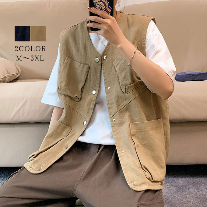 楽天市場】ベスト メンズ ワークベスト ポケット付き サマーベスト