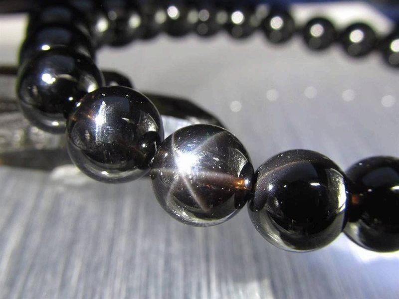 楽天市場】希少【スターモリオン（星彩黒水晶）ブレスレット】約7.5mm