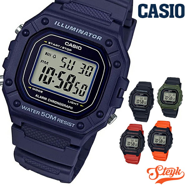 楽天市場】CASIO W-218H カシオ 腕時計 デジタル スタンダード メンズ