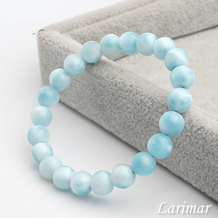 天然石ラリマー AAA 11.8mm玉のブレスレット-L1 天然ラリマー