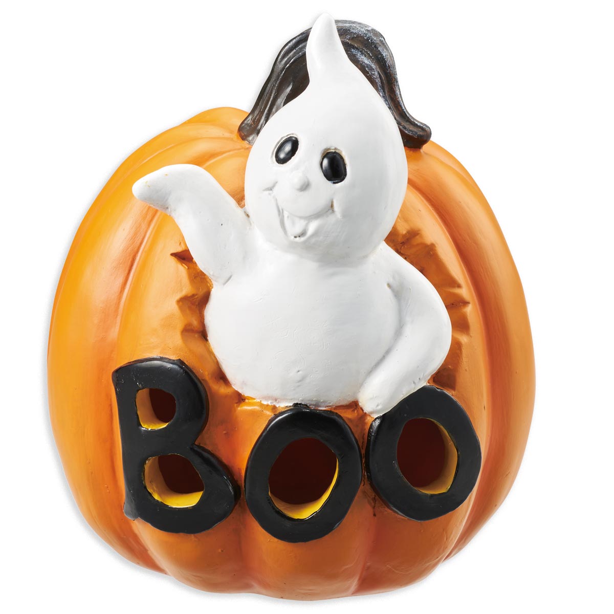 楽天市場】パンプキンオブジェゴースト 1個「BOO」の文字のある