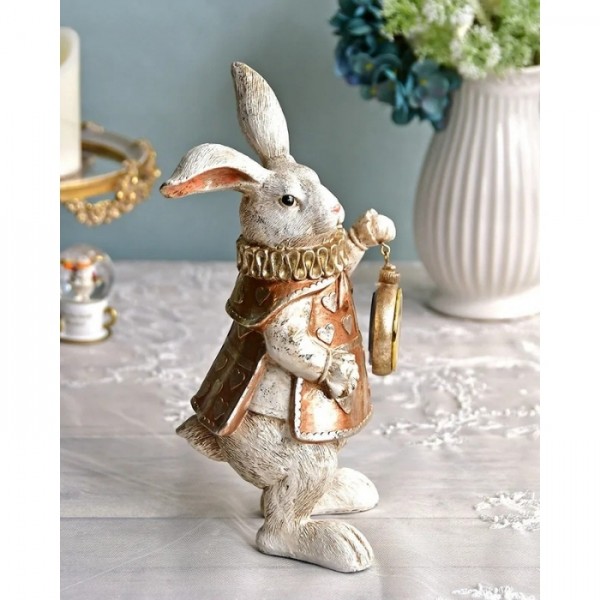 楽天市場】ワンダーランド ラビットクロック 不思議の国のアリス 置物