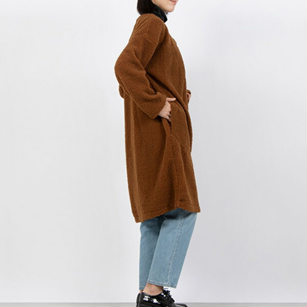 楽天市場】コート ボアコート ノーカラー ロング 無地 アウター