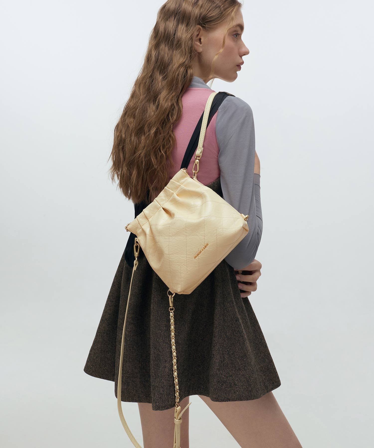 CHARLES & KEITH｜Duo ドゥオ チェーンハンドルツーウェイバックパック