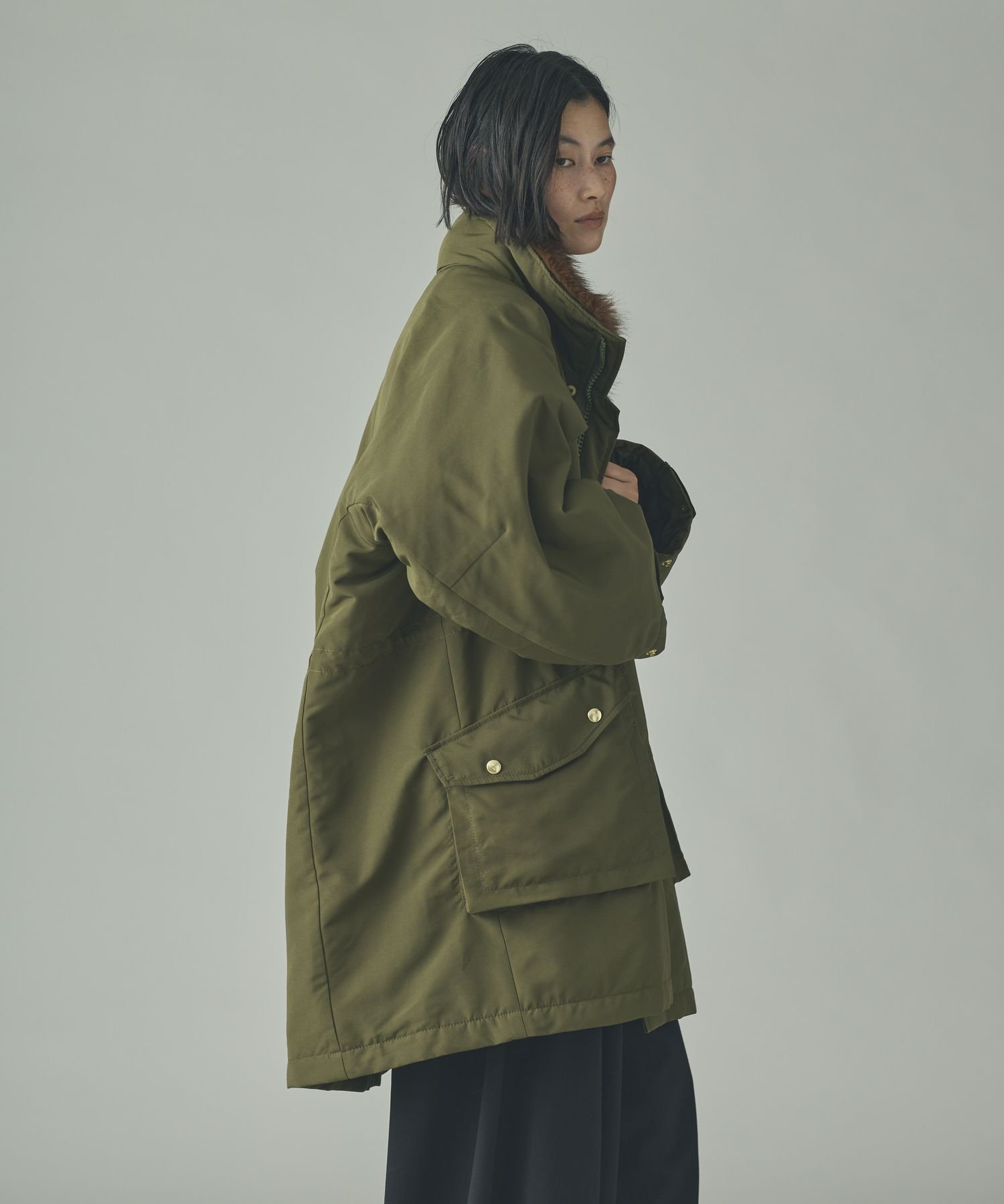 【Curensology】＜&RC＞スウェーディッシュモッズコート Curensology｜<&RC>フェイクファーエリツキスウェーディッシュモッズ