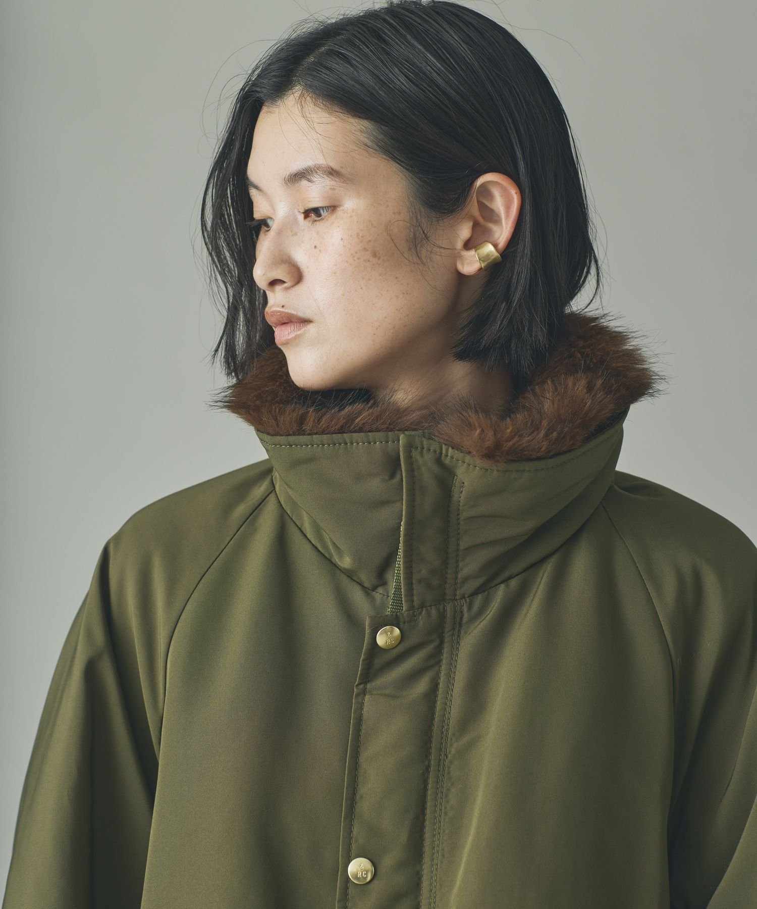 ハチワレ Curensology &RCスウェーディッシュモッズコート Curensology｜<&RC>フェイクファーエリツキスウェーディッシュモッズ