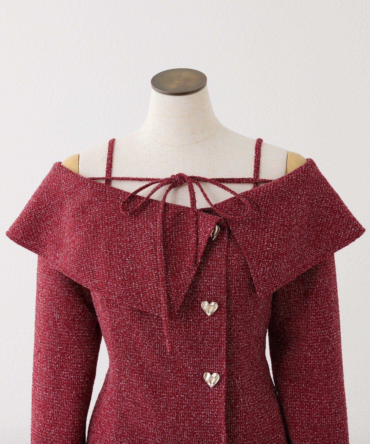 one after another NICE CLAUP｜ハートボタン切替ミニワンピース