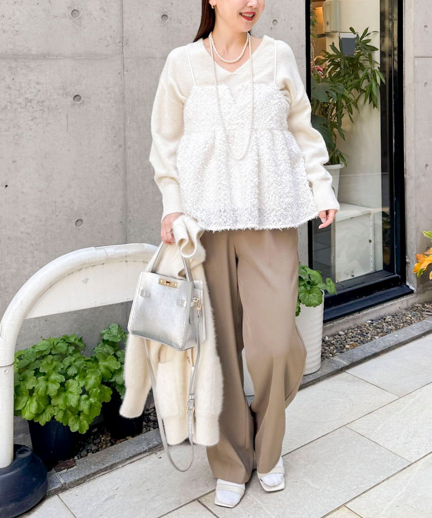 NOLLEY'S｜《セットアップ対応》ウォッシャブルフェザーチュールキャミ