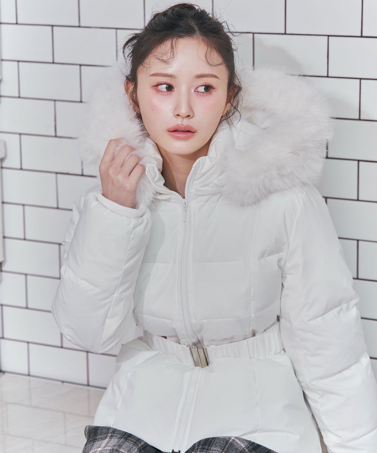 REDYAZEL｜ベルトデザインキルティングファイバーダウンジャケット