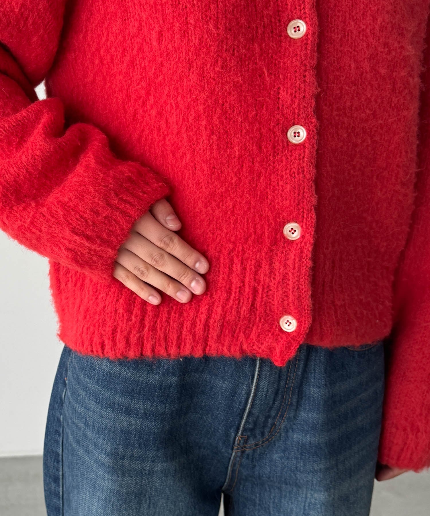 CANAL JEAN｜El mar アルパカ混ヘアリークルーカーディガン | Rakuten