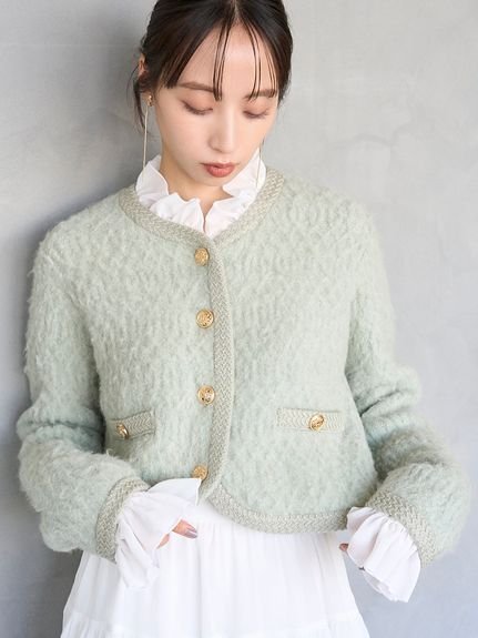 SNIDEL｜ファーライクフリルニットジャケット | Rakuten Fashion(楽天