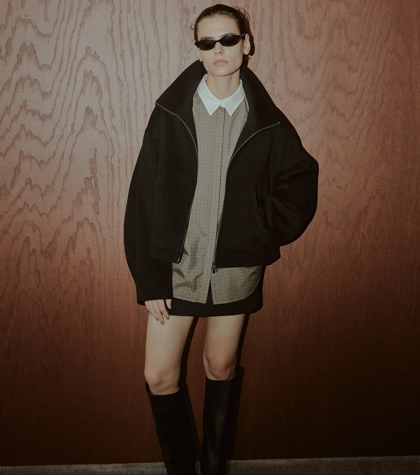 LE CIEL BLEU｜ジップアップダブルフェイスブルゾン / Zip-Up Double