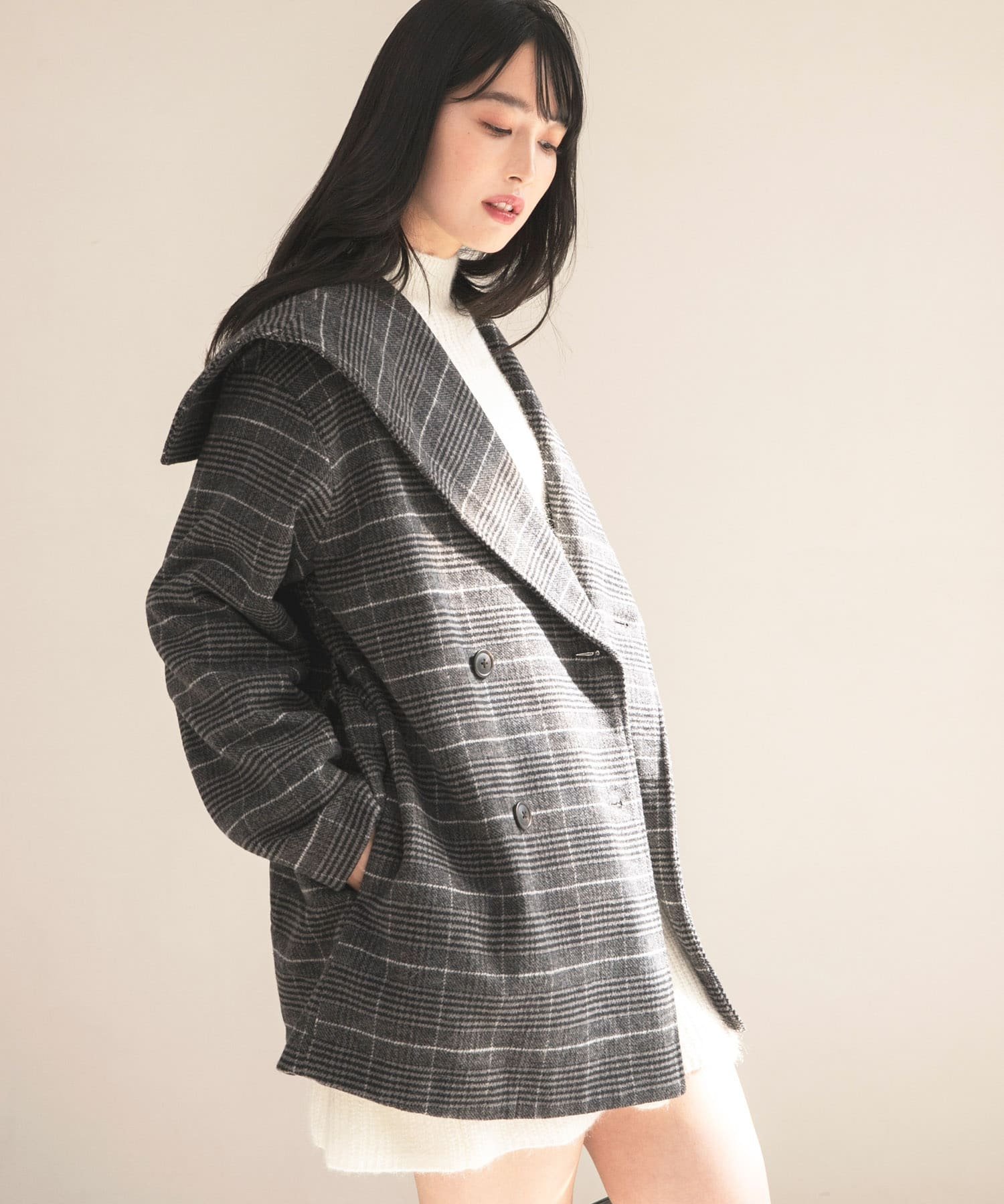 SENSE OF PLACE｜ビッグカラーミディコート | Rakuten Fashion(楽天