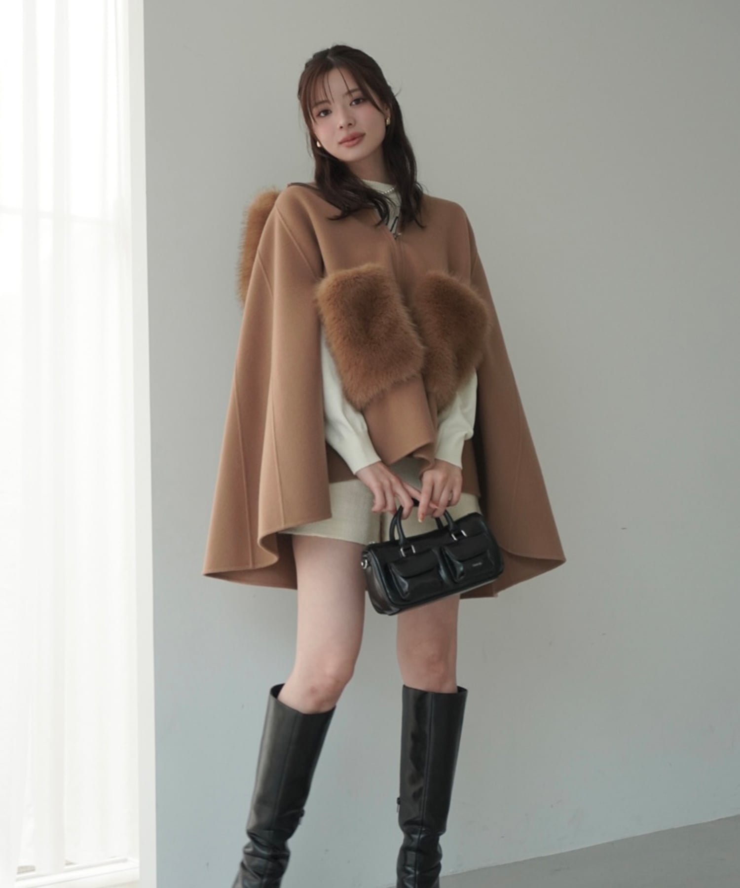 EIMY ISTOIRE｜ファーポケットスカラップマントコート | Rakuten