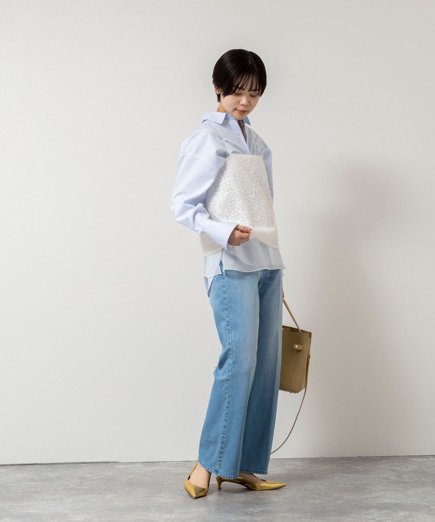 NOLLEY'S｜ウォッシャブルフェザースパンコールチュールキャミブラウス