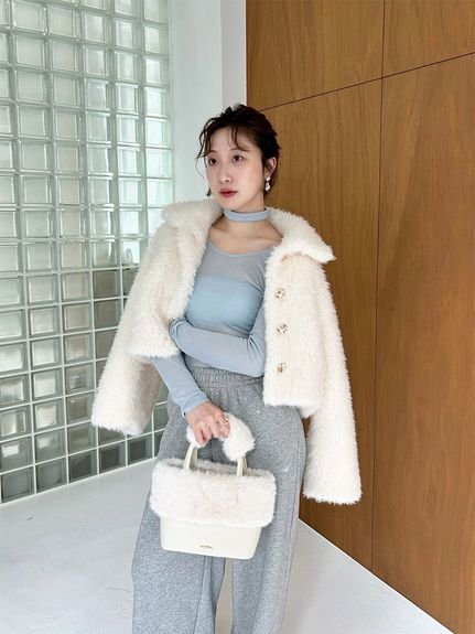 LILY BROWN｜エコファーコンビマルチウェイトート | Rakuten Fashion