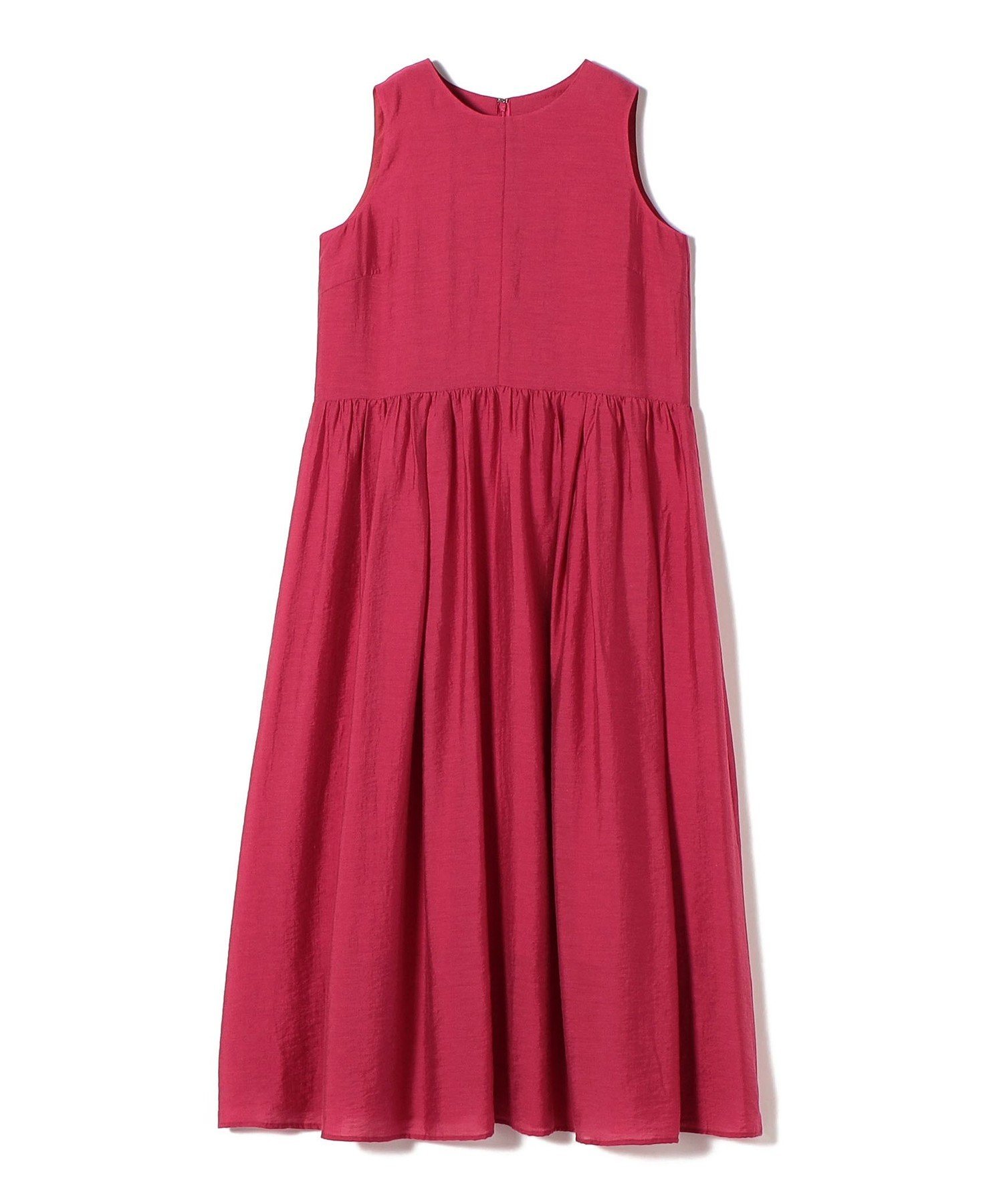 お買い上げ　　　アクリス　ノースリーブワンピース ピンク生地に赤とベーsilk SHIPS（シップス） ワンピース 「手洗い可能」シルク混 シアー